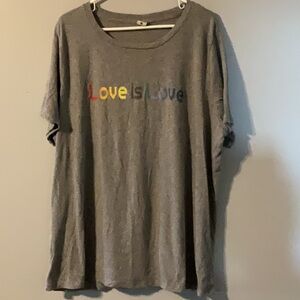 Life Elsewhere Size 3X Gray 'Love is Love' T-Shirt